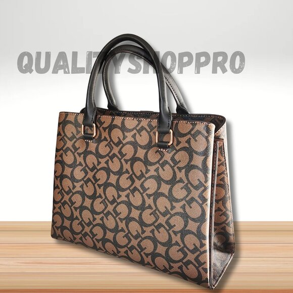 Handbag Guess Dark Brown Brand New with Tag - Picture 2 of 7
